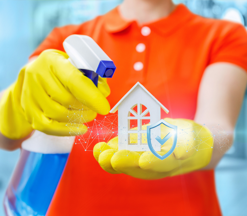 Cleaner preparing a home for new occupants—removing stains, polishing fixtures, and restoring cleanliness after tenancy ends.