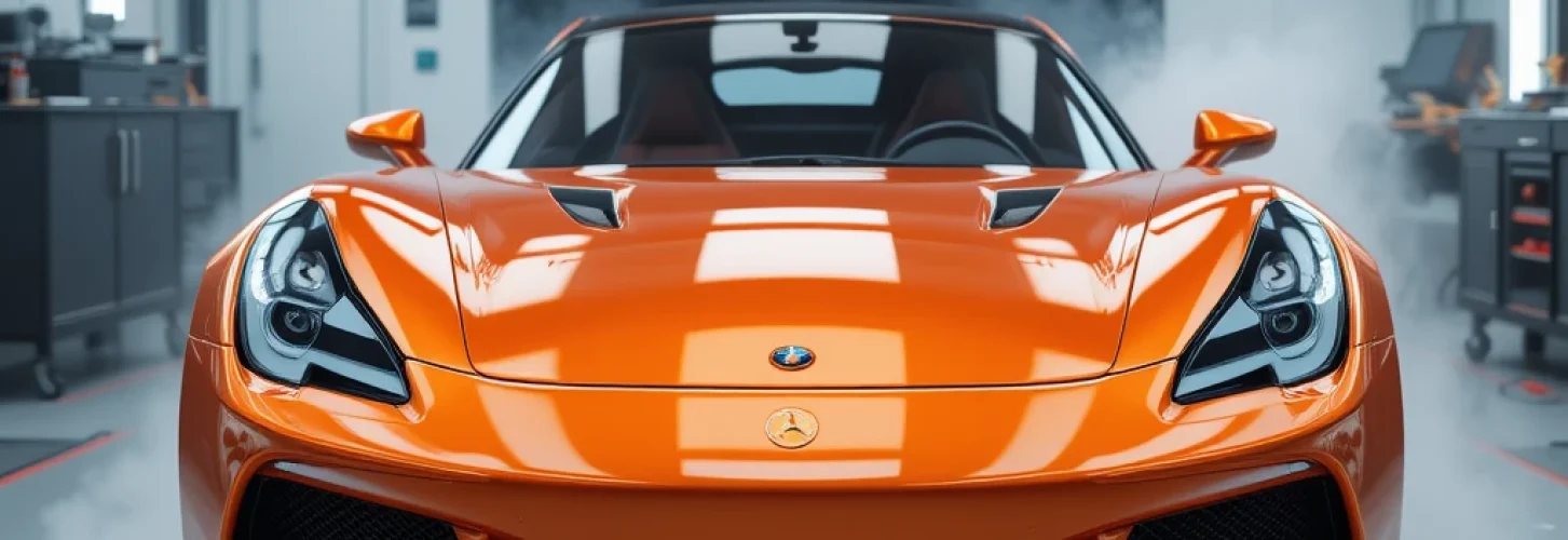 A stylish orange color sports gets the main centre of the frame
